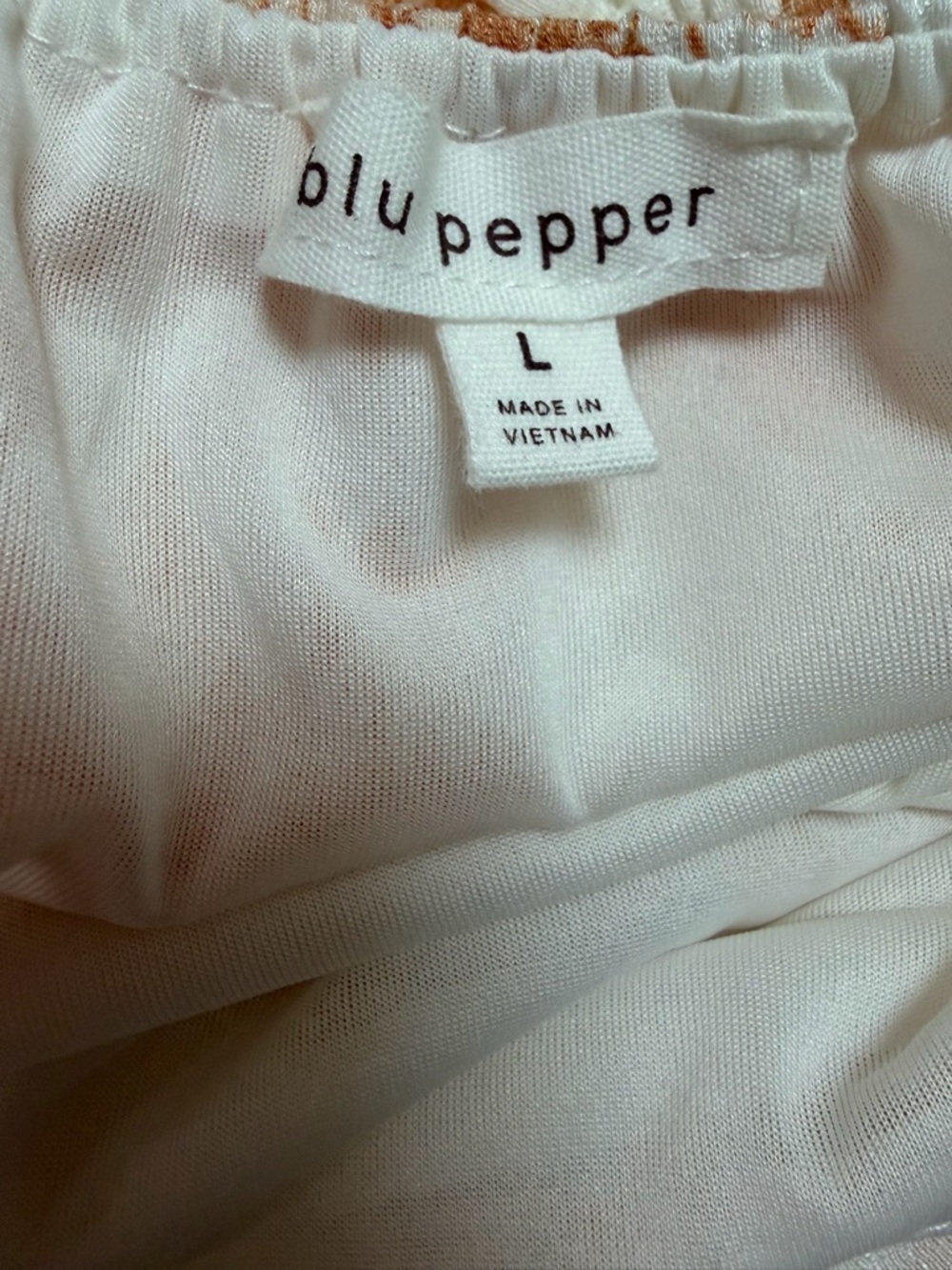 Blu Pepper Cream Floral Puff-Sleeve Mini Dress Size Large - Picture 9 of 10